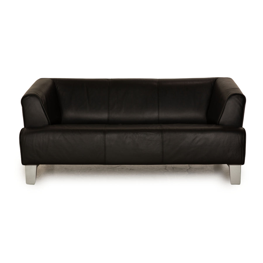 Rolf Benz 2300 Leder Zweisitzer Schwarz Sofa Couch