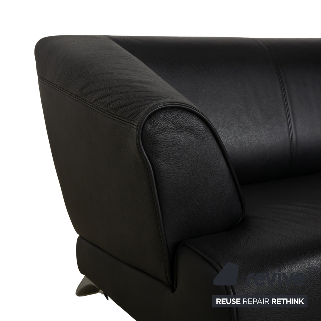 Canapé deux places en cuir noir Rolf Benz 2300
