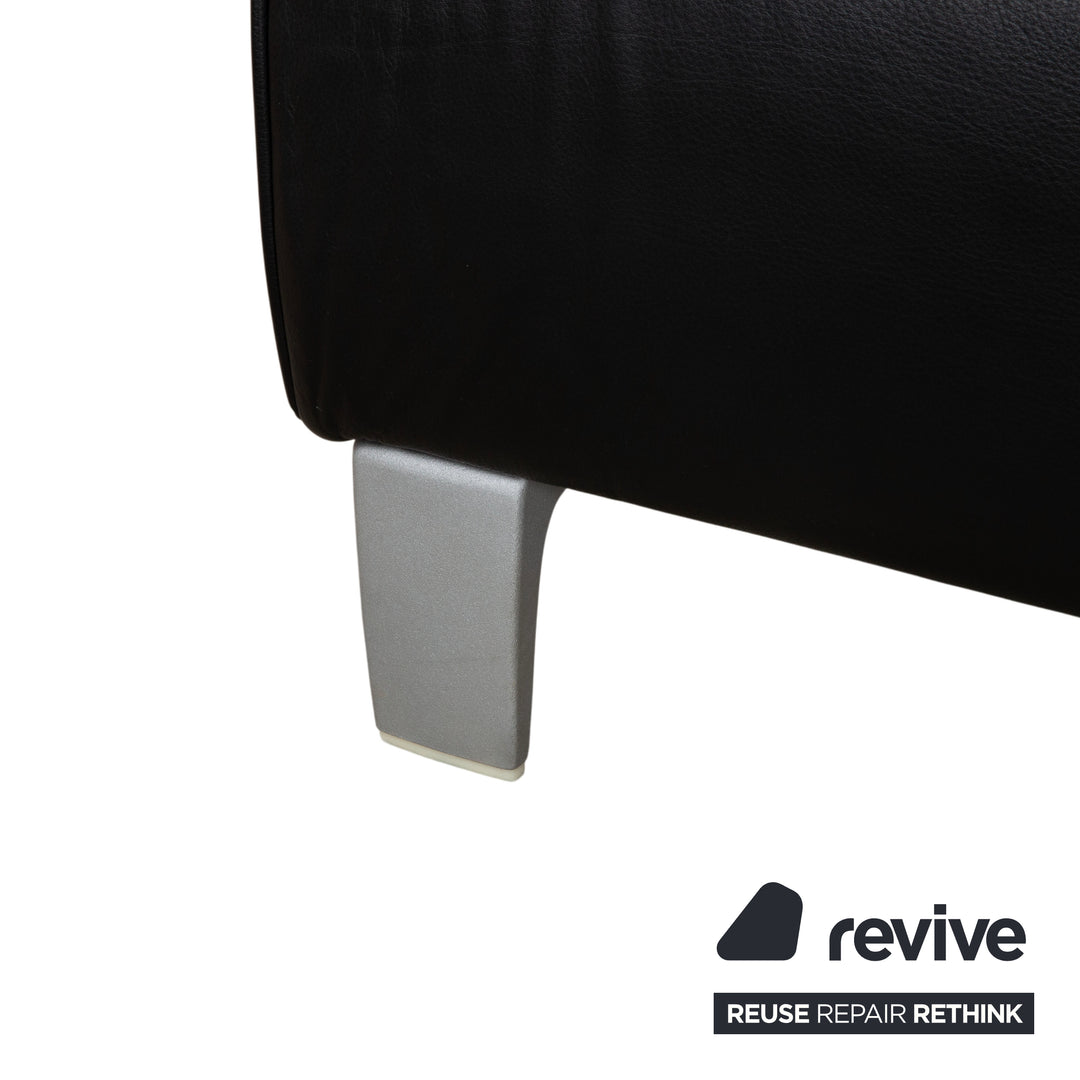 Rolf Benz 2300 Leather Two Seater Black Sofa Couch