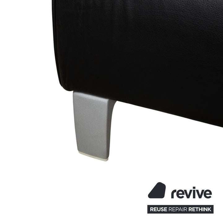 Rolf Benz 2300 Leather Two Seater Black Sofa Couch