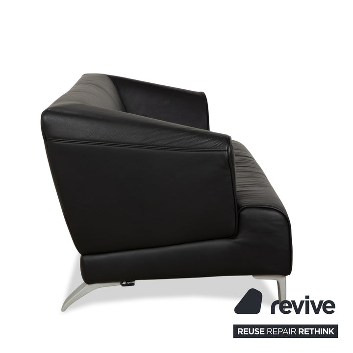 Canapé deux places en cuir noir Rolf Benz 2300