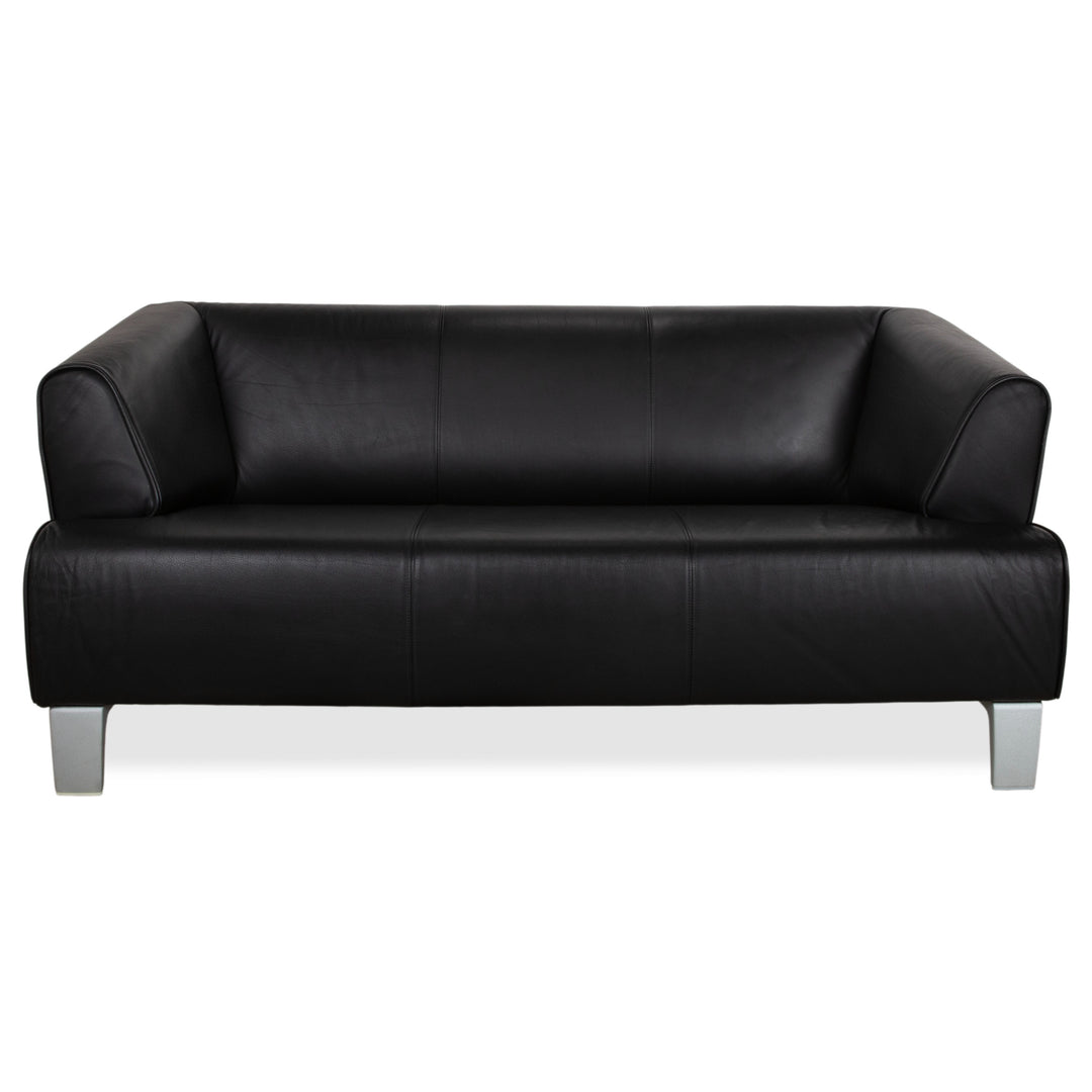 Rolf Benz 2300 Leather Two Seater Black Sofa Couch