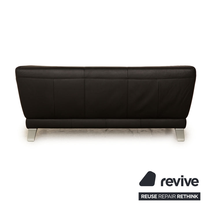 Rolf Benz 2300 Leder Zweisitzer Schwarz Sofa Couch