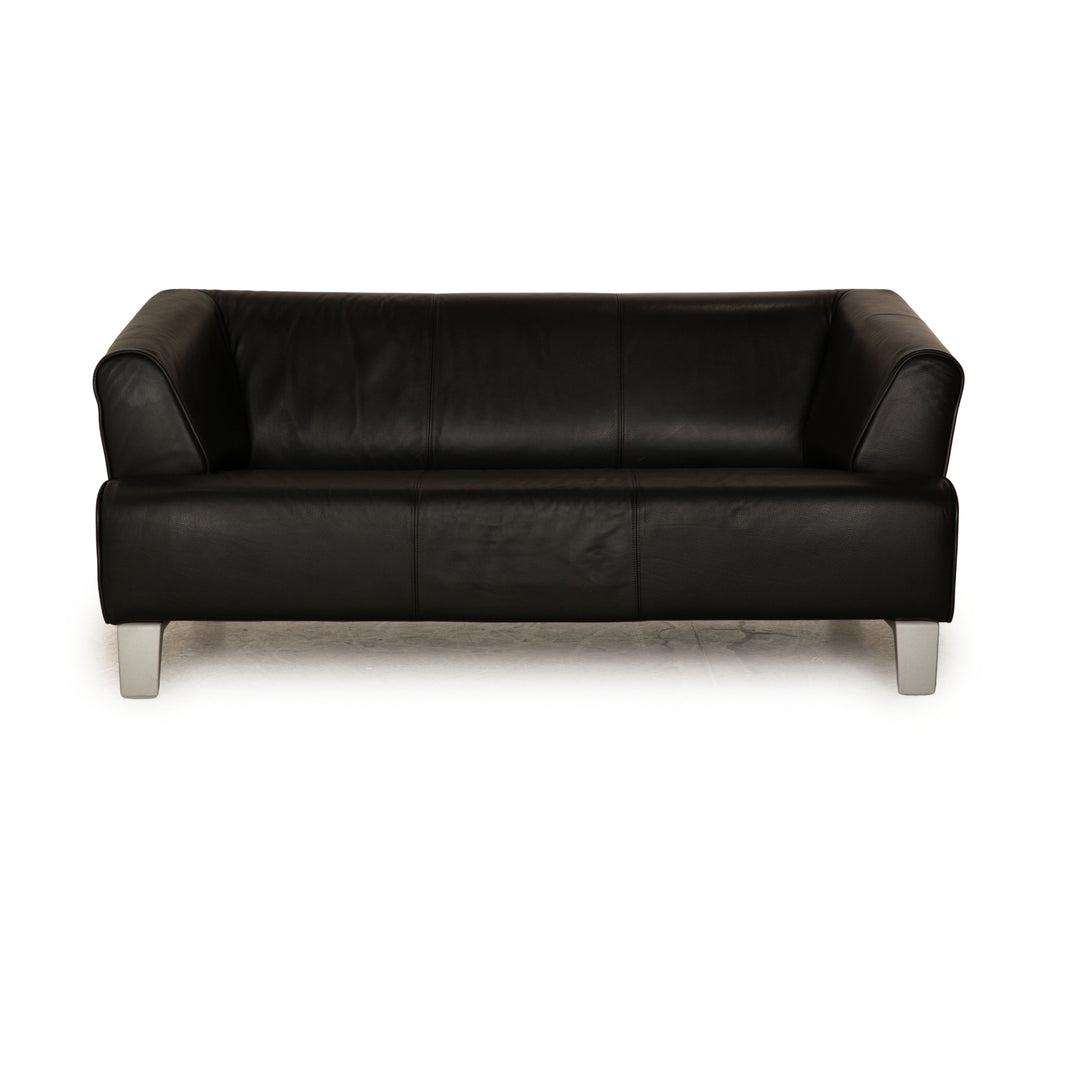 Rolf Benz 2300 Leder Zweisitzer Schwarz Sofa Couch