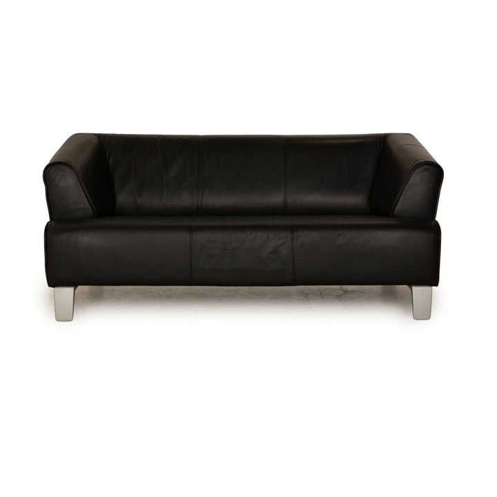 Rolf Benz 2300 Leder Zweisitzer Schwarz Sofa Couch