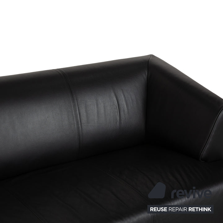 Canapé deux places en cuir noir Rolf Benz 2300