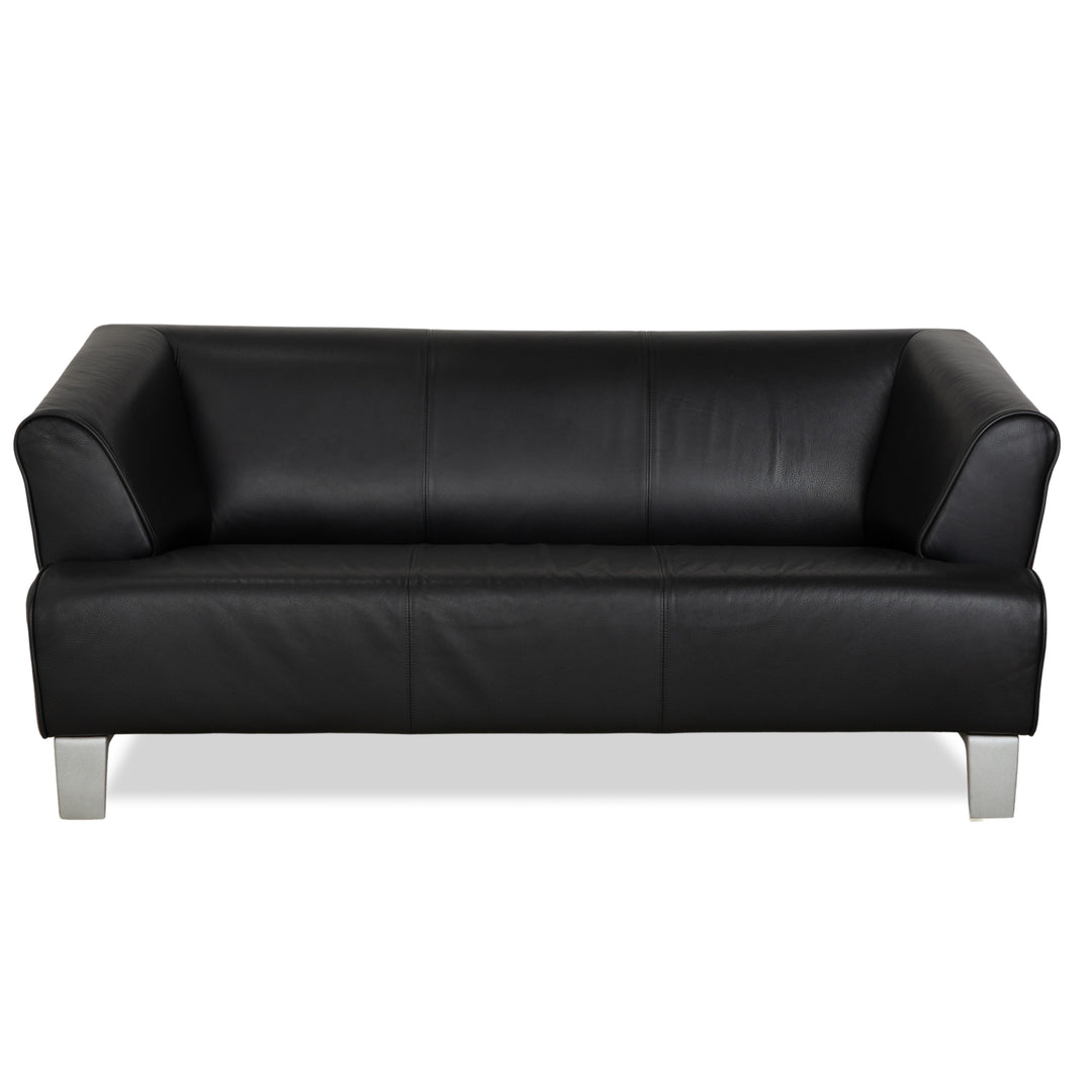 Canapé deux places en cuir noir Rolf Benz 2300