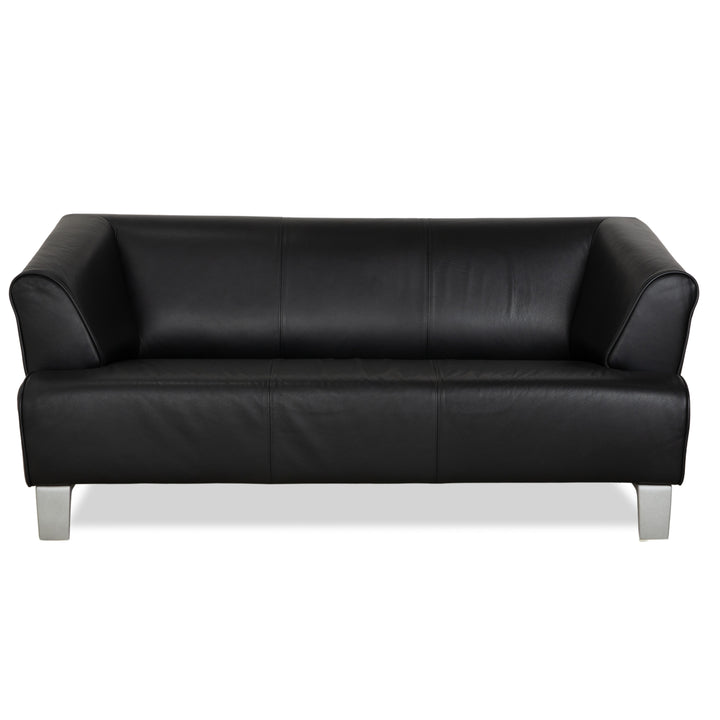 Canapé deux places en cuir noir Rolf Benz 2300