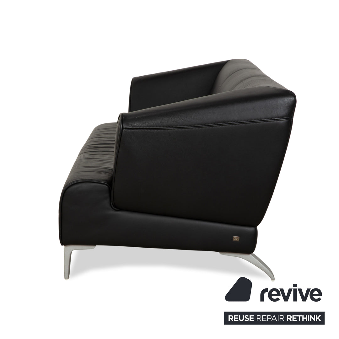 Canapé deux places en cuir noir Rolf Benz 2300