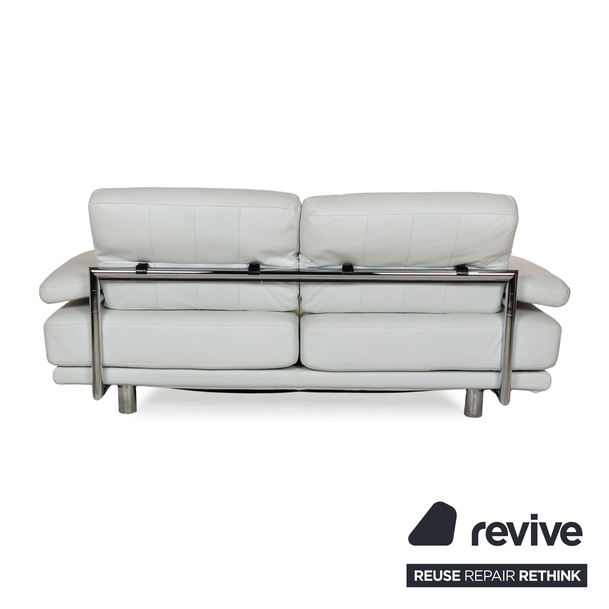 Rolf Benz 2400 Leather Two-Seater White Manual Function Sofa Couch