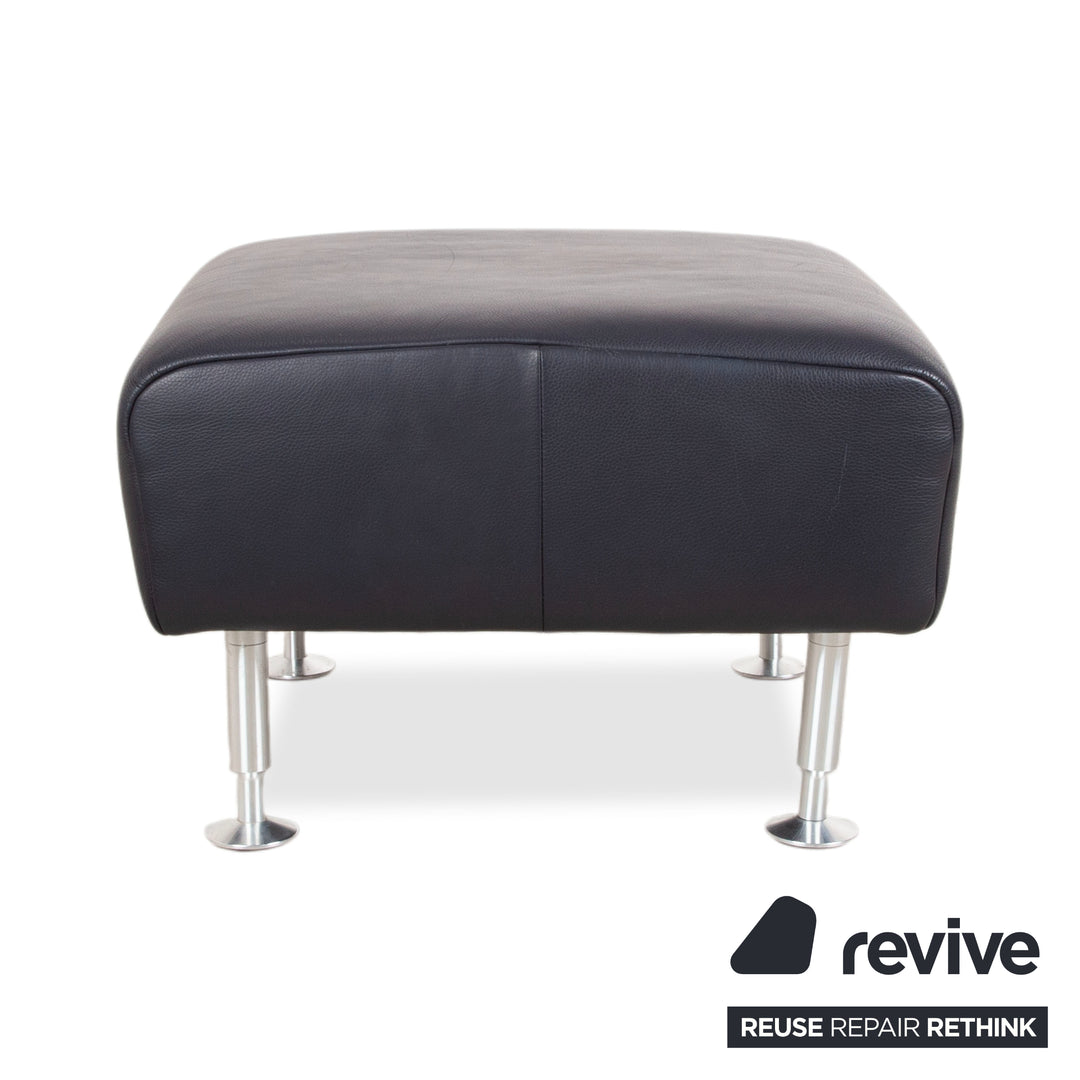 Rolf Benz 250 Suite Leather Armchair Ottoman Blue Marine