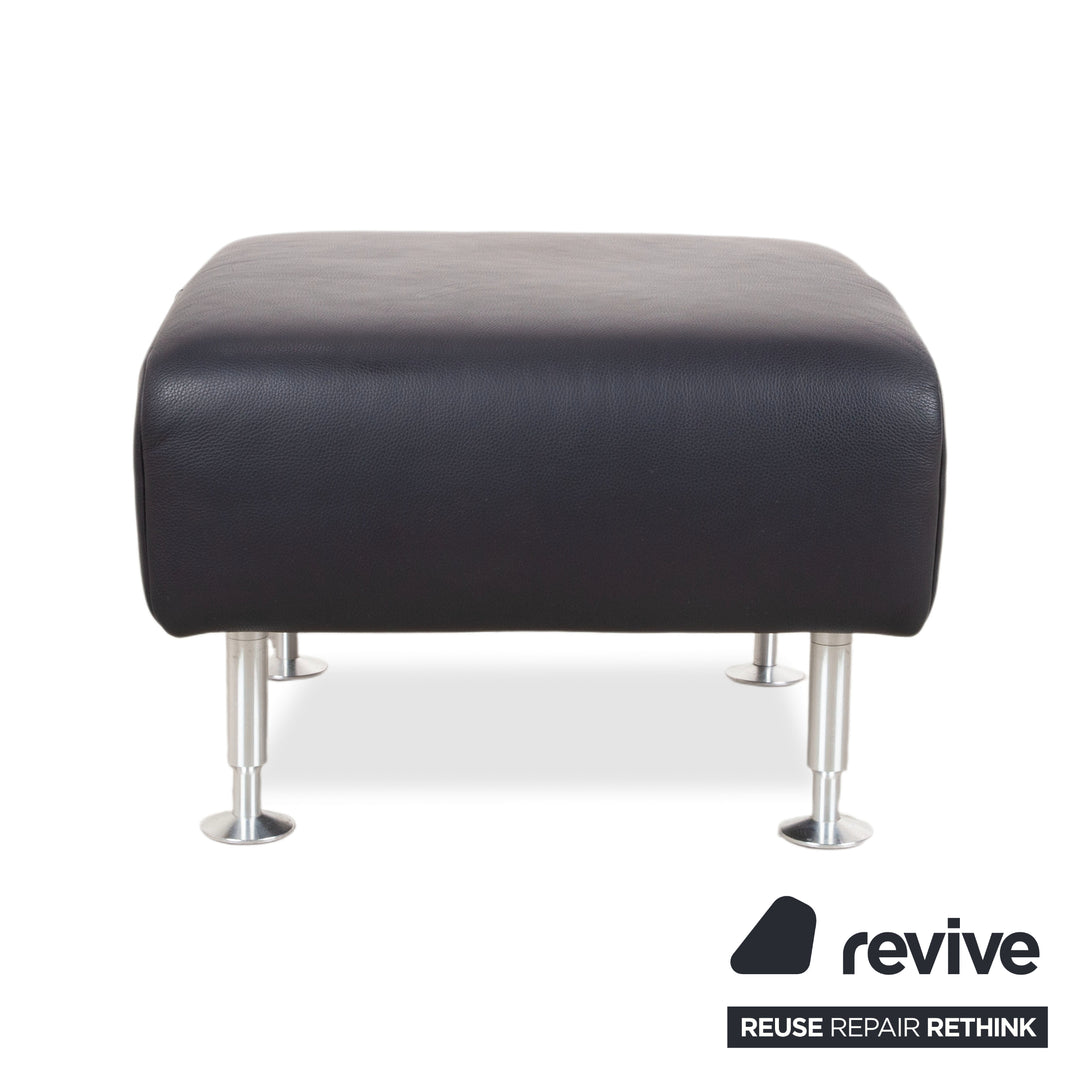 Rolf Benz 250 Suite Leather Armchair Ottoman Blue Marine