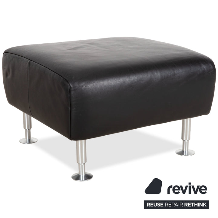 Rolf Benz 250 Garnitur Leder Sessel Hocker Schwarz