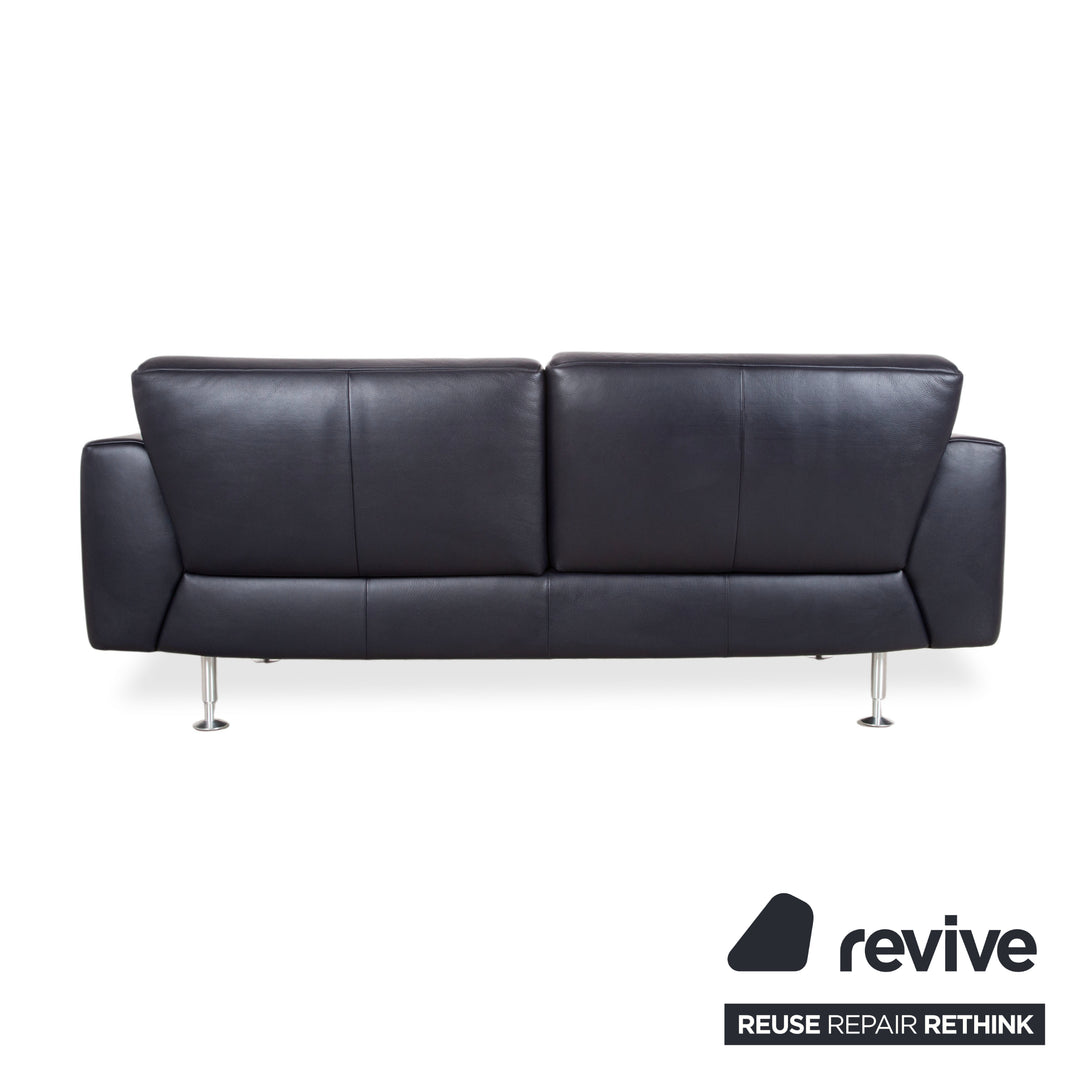 Rolf Benz 250 Leder Dreisitzer Blau Marine Sofa Couch