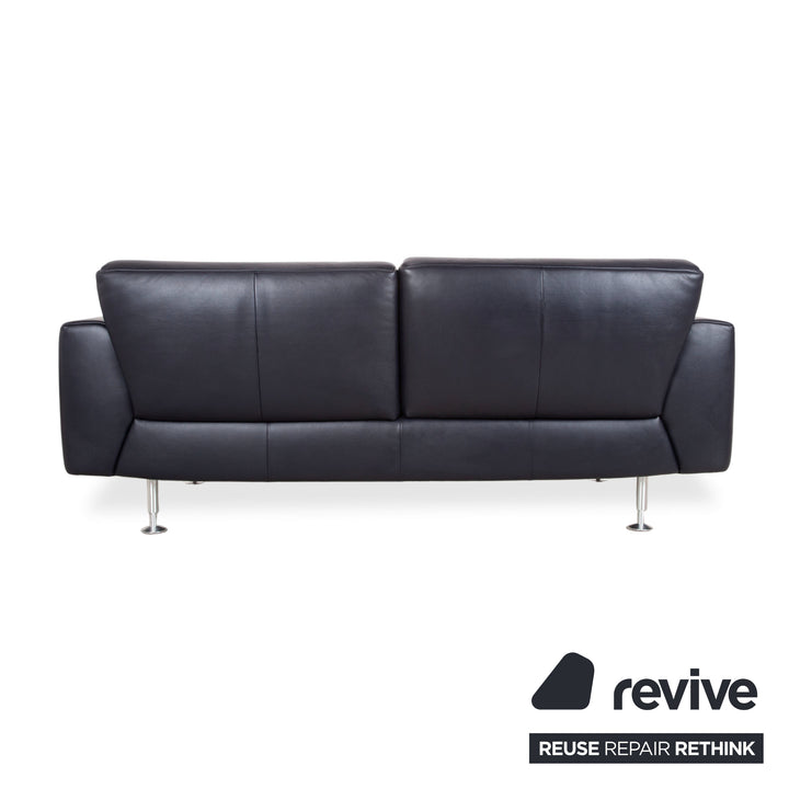 Rolf Benz 250 Leder Dreisitzer Blau Marine Sofa Couch