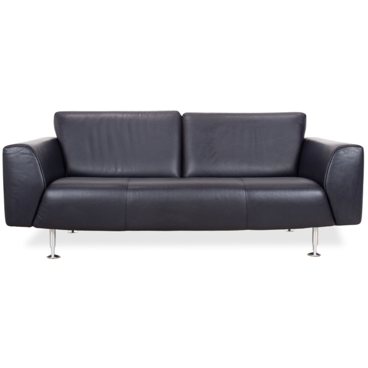 Rolf Benz 250 Leder Dreisitzer Blau Marine Sofa Couch