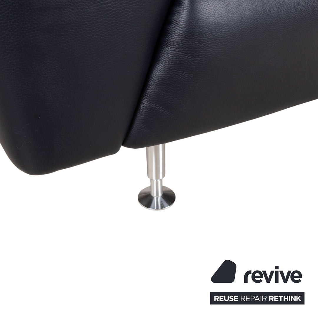 Rolf Benz 250 Leder Dreisitzer Blau Marine Sofa Couch