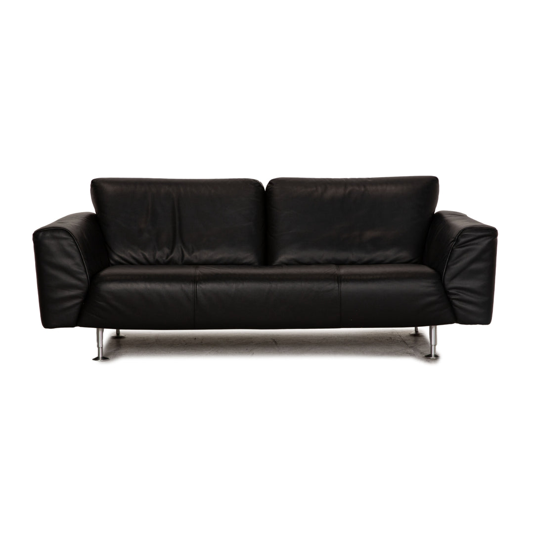 Rolf Benz 250 lædersofa, trepersoners, sort