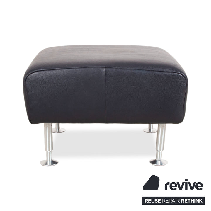Rolf Benz 250 Leder Hocker Blau Marine