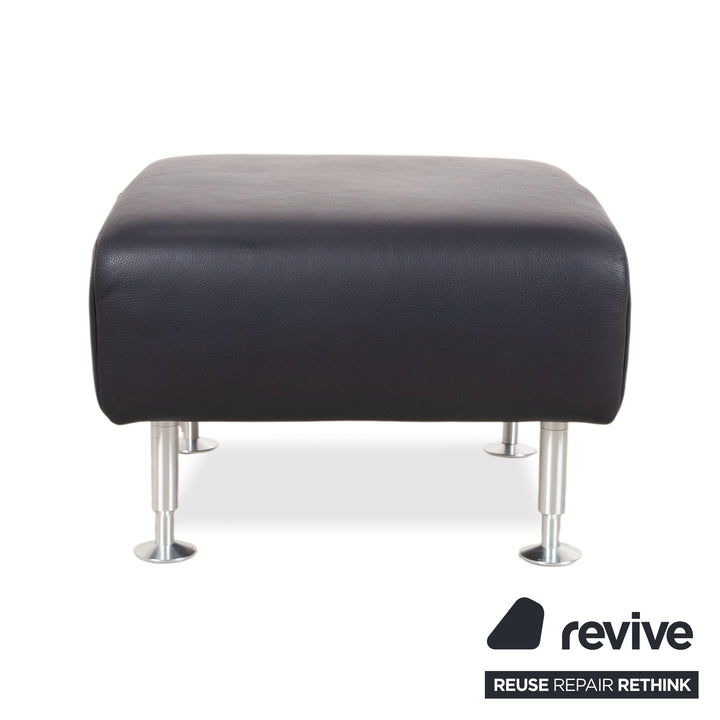 Rolf Benz 250 Leder Hocker Blau Marine