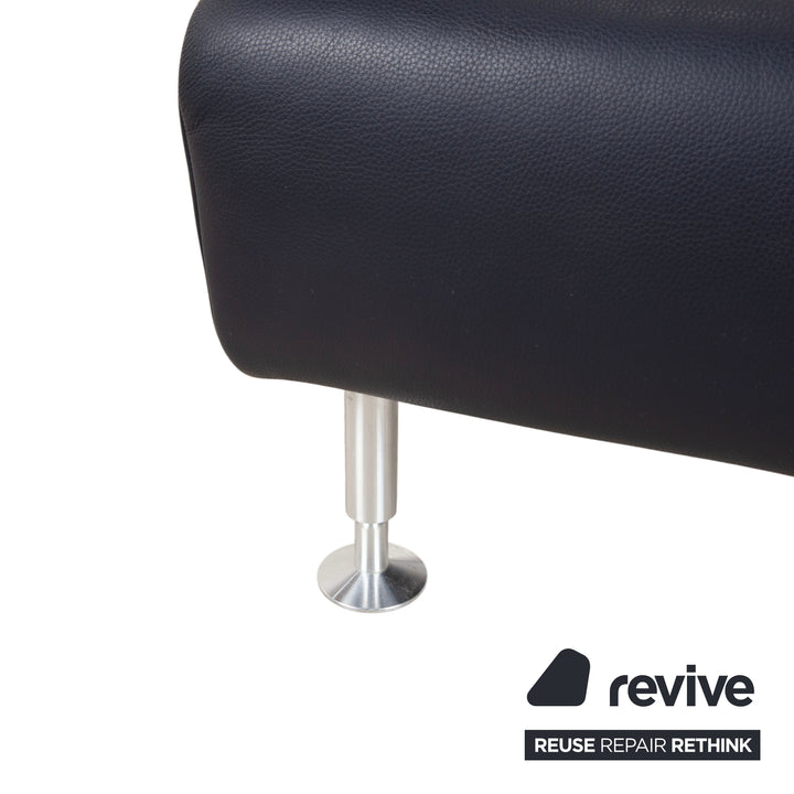 Rolf Benz 250 Leder Hocker Blau Marine