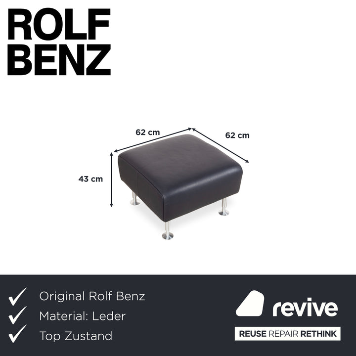 Rolf Benz 250 Leder Hocker Blau Marine