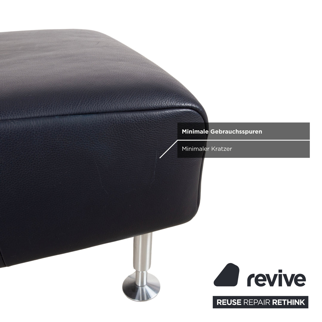 Rolf Benz 250 Leder Hocker Blau Marine