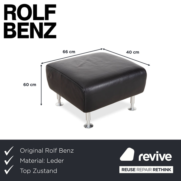 Rolf Benz 250 Leder Hocker Schwarz