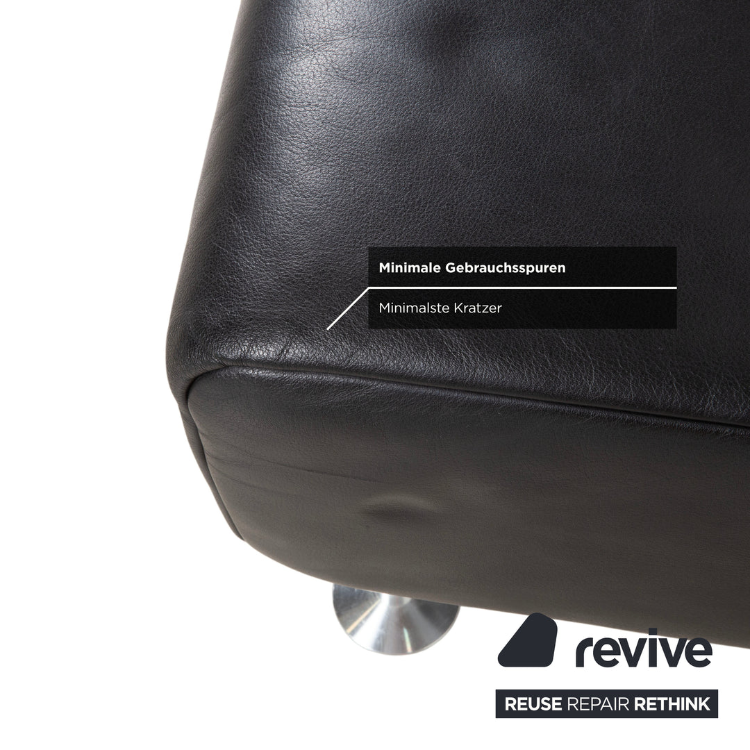 Rolf Benz 250 Leder Hocker Schwarz