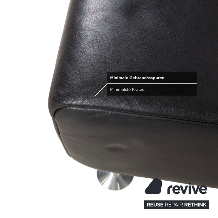 Rolf Benz 250 Leder Hocker Schwarz