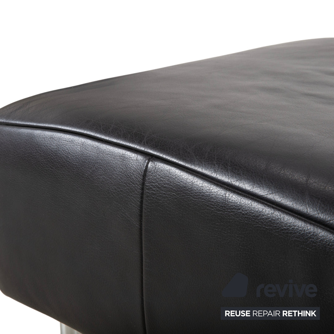 Rolf Benz 250 Leder Hocker Schwarz