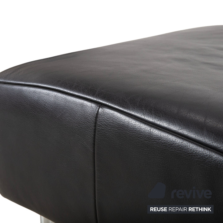 Rolf Benz 250 Leder Hocker Schwarz