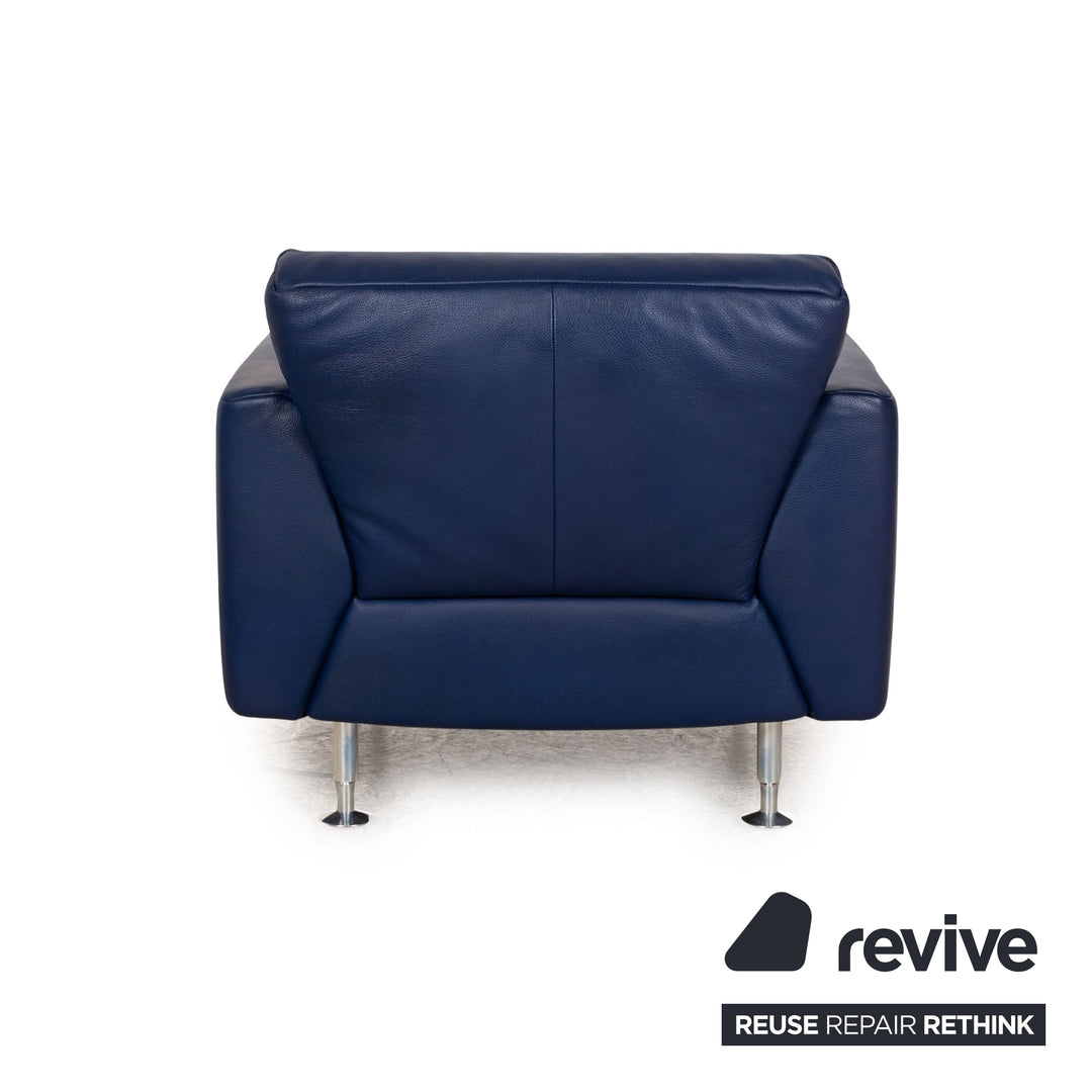 Rolf Benz 250 Leather Armchair Blue