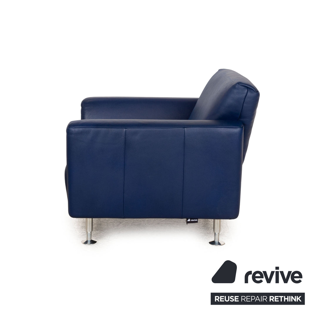 Rolf Benz 250 Leather Armchair Blue