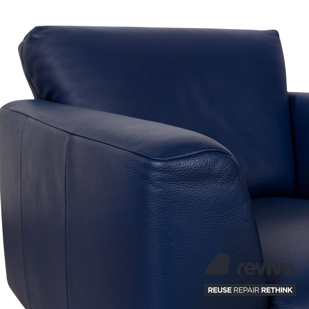 Rolf Benz 250 Leather Armchair Blue