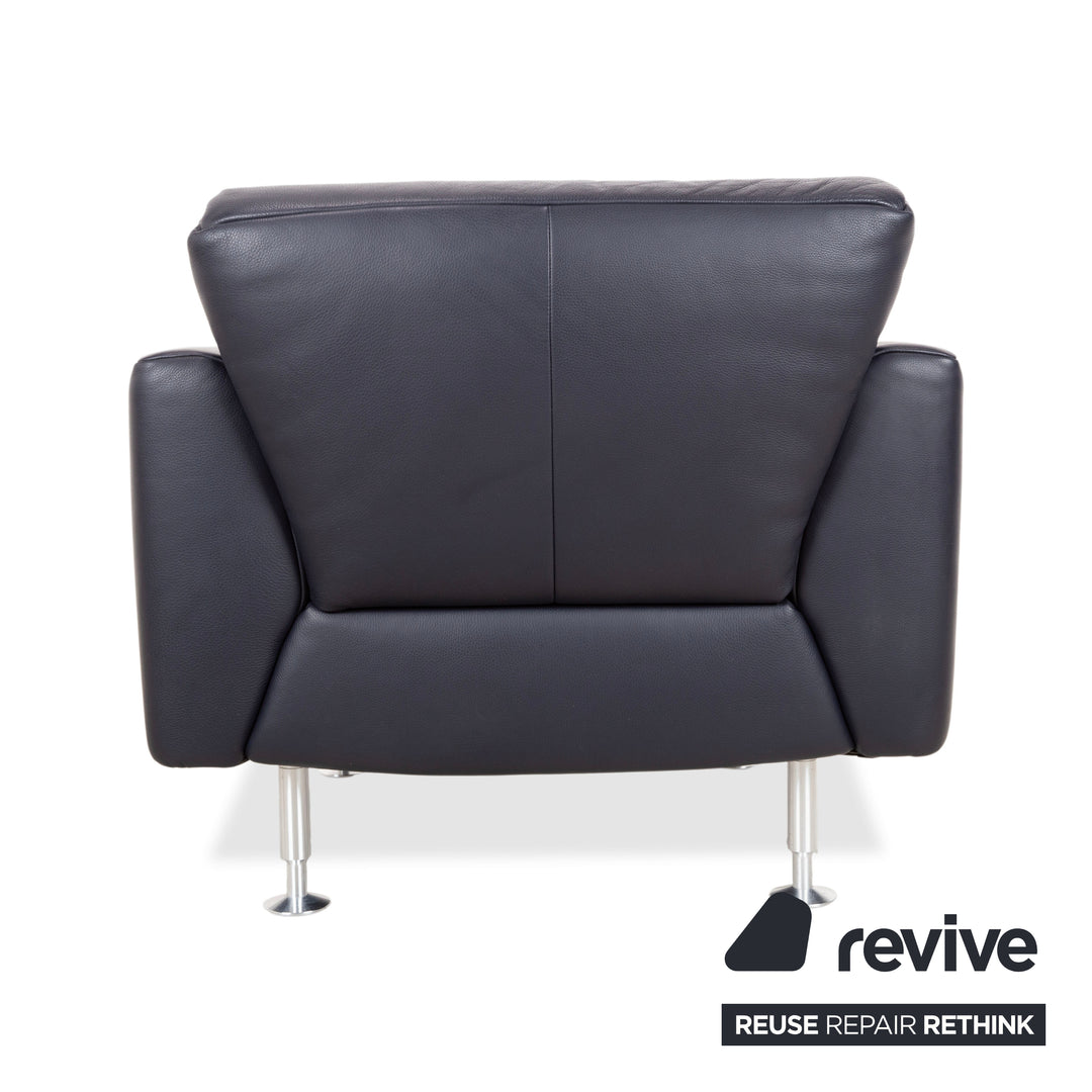 Rolf Benz 250 Leder Sessel Blau Marine