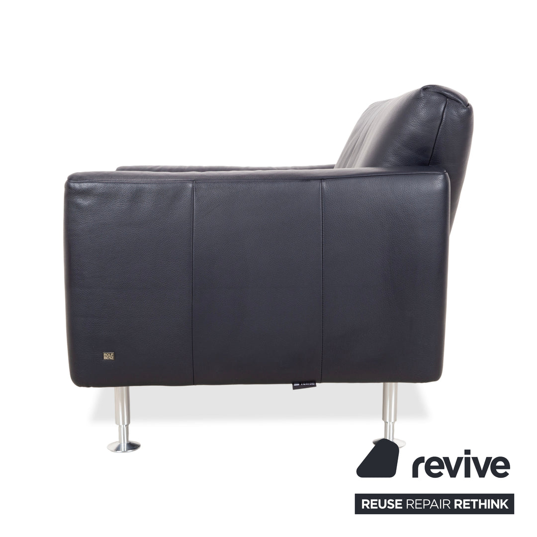 Rolf Benz 250 Leder Sessel Blau Marine