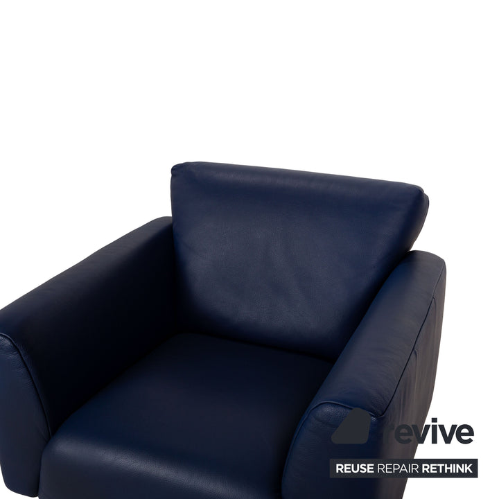 Rolf Benz 250 Leather Armchair Blue