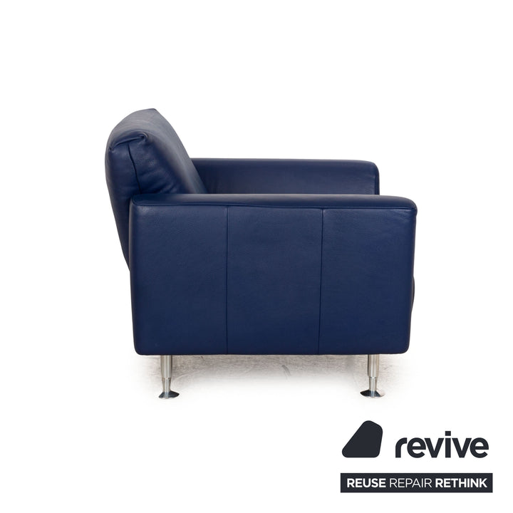 Rolf Benz 250 Leather Armchair Blue