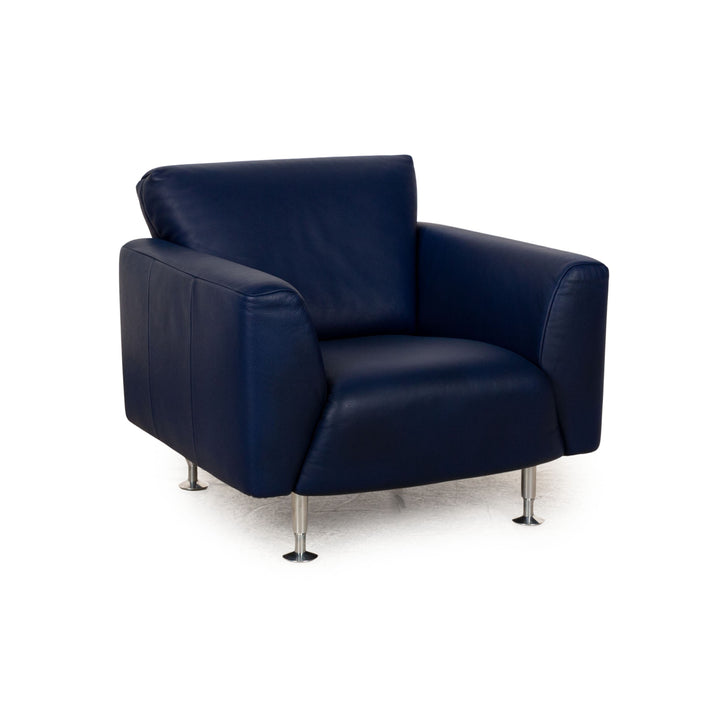 Rolf Benz 250 Leather Armchair Blue