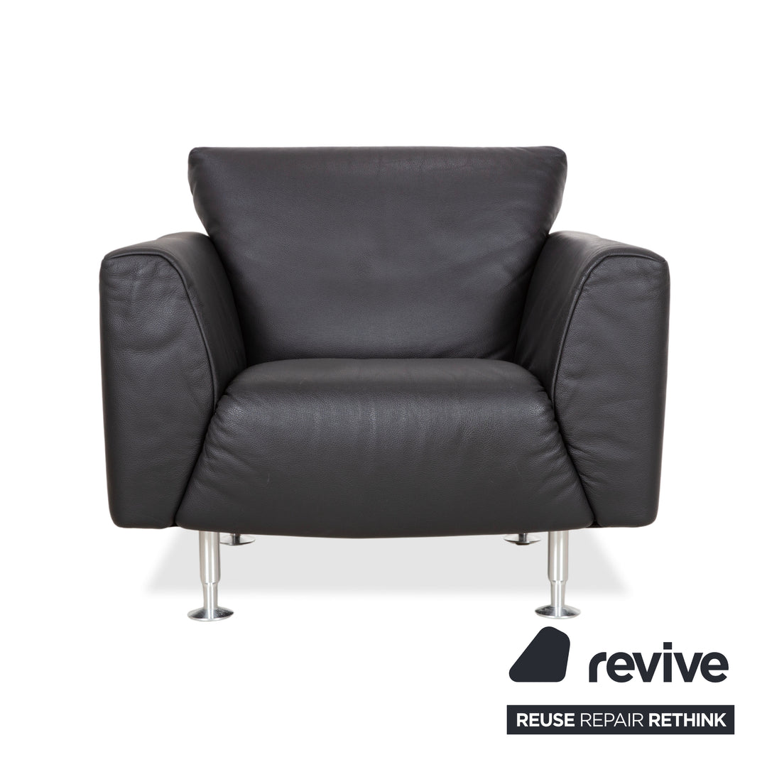 Rolf Benz 250 Leder Sessel Schwarz