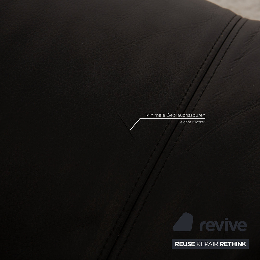 Rolf Benz 250 Leder Sofa Garnitur Schwarz Dreisitzer Sofa Couch