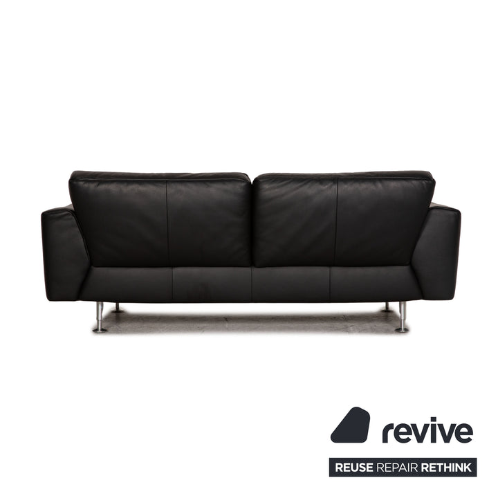 Rolf Benz 250 Leder Sofa Garnitur Schwarz Dreisitzer Sofa Couch