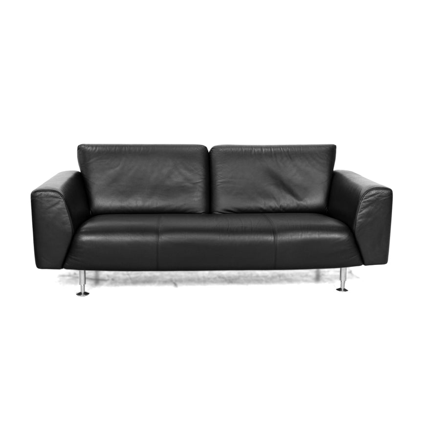 Rolf Benz 250 Leder Zweisitzer Schwarz Sofa Couch