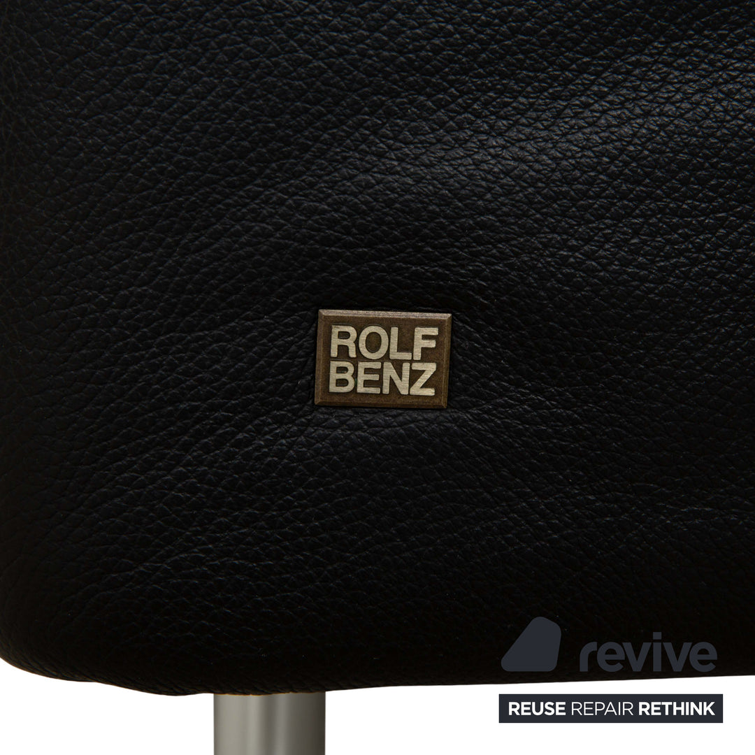Canapé deux places en cuir noir Rolf Benz 250