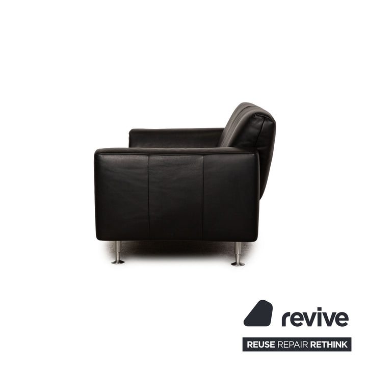Rolf Benz 250 Leder Zweisitzer Schwarz Sofa Couch
