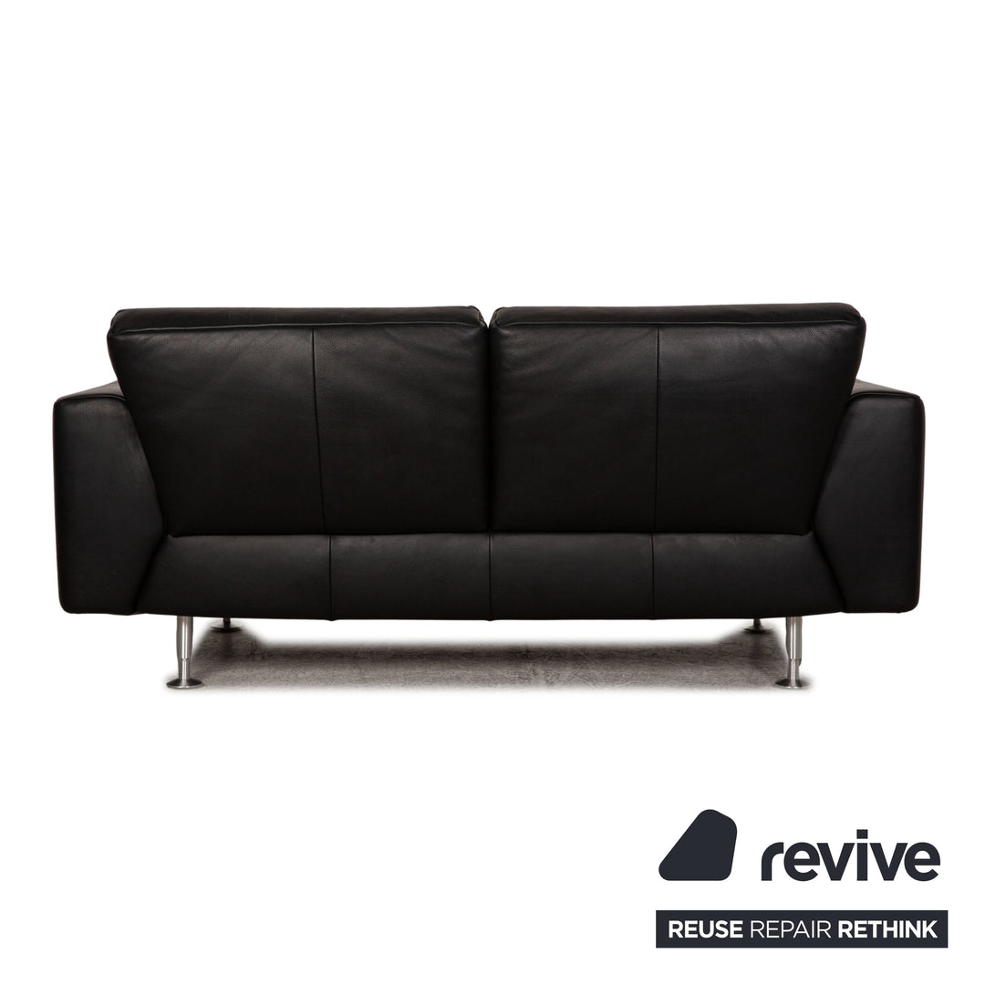 Rolf Benz 250 leather two-seater black sofa couch