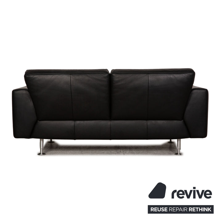 Rolf Benz 250 leather two-seater black sofa couch