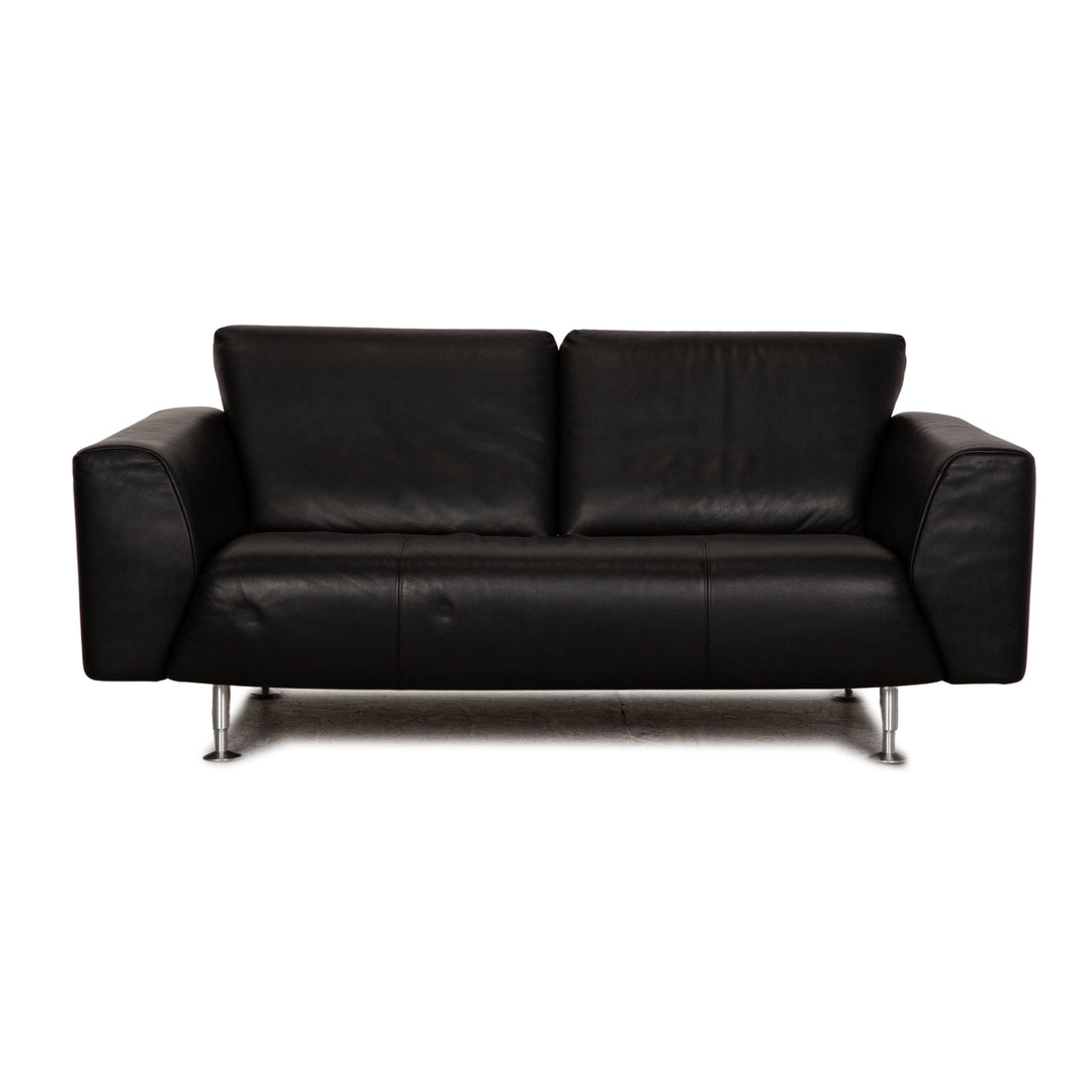 Rolf Benz 250 Leder Zweisitzer Schwarz Sofa Couch