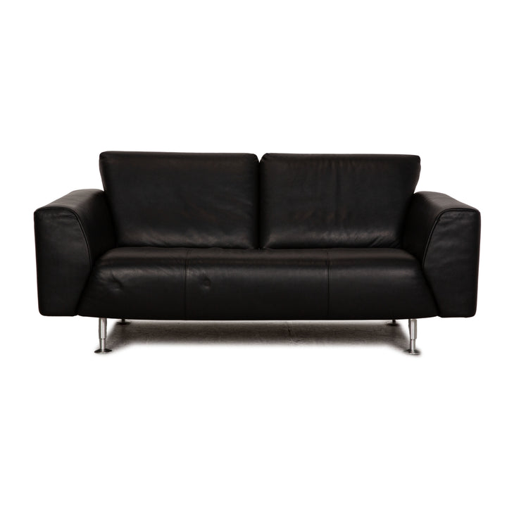 Rolf Benz 250 Leder Zweisitzer Schwarz Sofa Couch